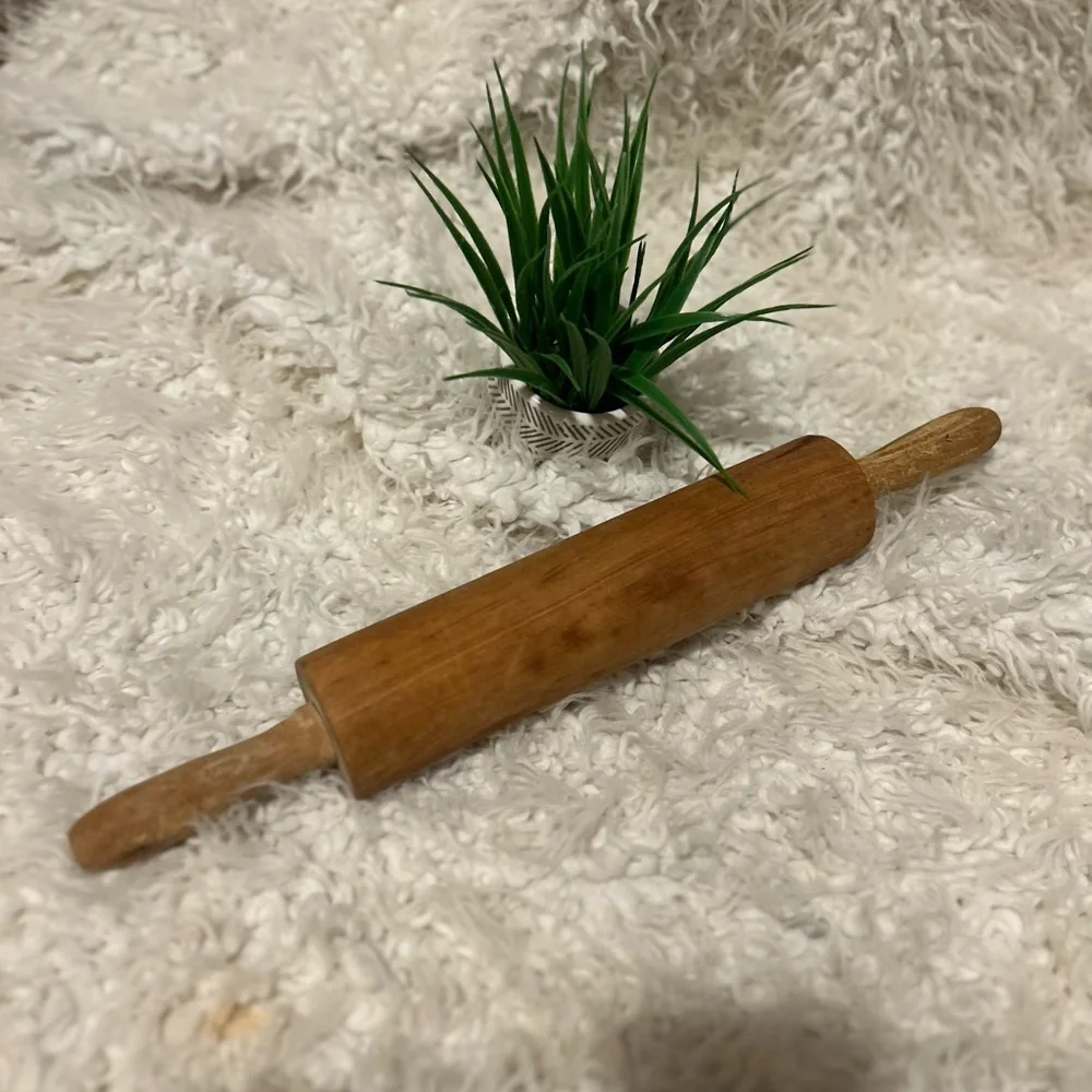 50%offw❤️ Vintage Wooden Rolling Pin/A&J flour blender HG004 in pantry p05
